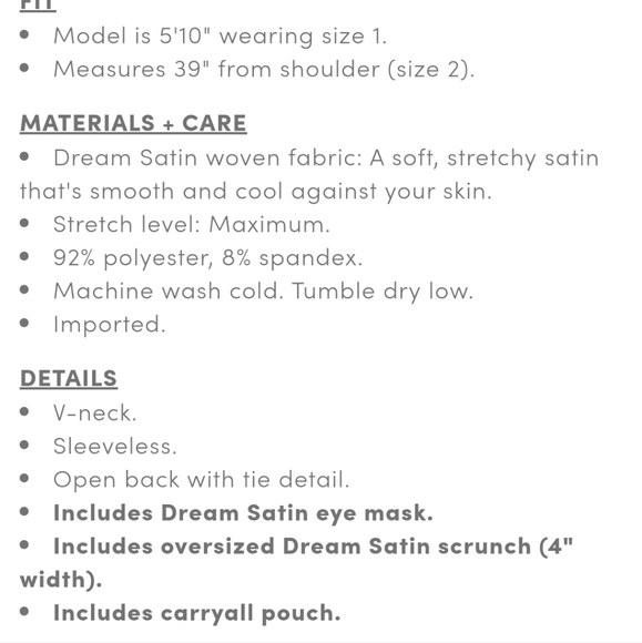 Dream satin chemise bundle with accessories - Picture 8 of 8